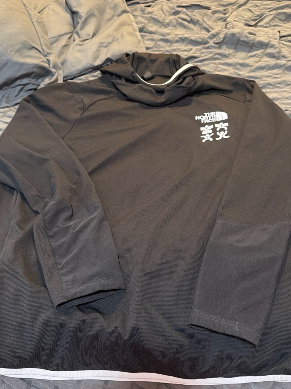 The North Face Black Men's Hooded Long Sleeve Shirt with Chest Logo